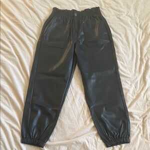 Forever 21 Black Track Pants with Elastic Waistband and Cuffs